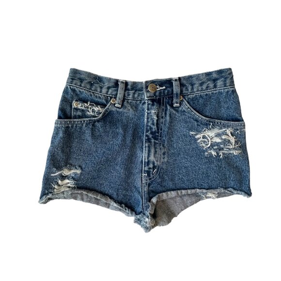 Just Jeans Junior Jean Shorts High Rise Distressed 100% Cotton (Sz7 W24) - Picture 1 of 11